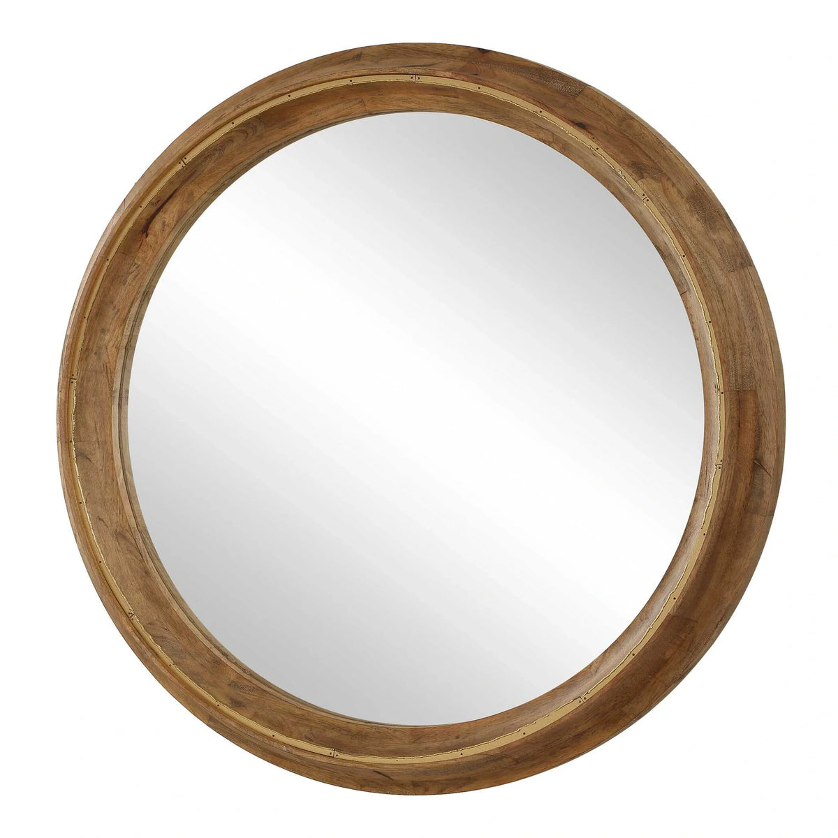 Round Wood & Iron Mirror