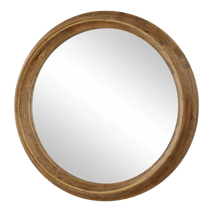 Round Wood & Iron Mirror