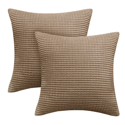 Elevate Your Home Decor with Deconovo's Luxurious Corduroy Stripe Throw Pillow Covers - Set of 2