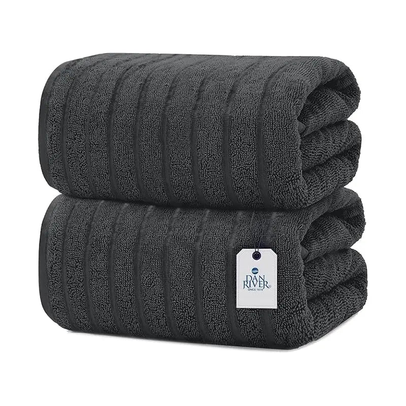 Indulge in Luxury: DAN RIVER Unisex 2-Pack Jumbo Organic Cotton Bath Sheets - 35×70 in Thick, Fast-Drying, Spa-Quality Towels