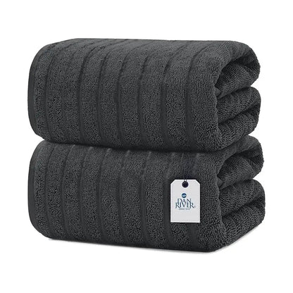 Indulge in Luxury: DAN RIVER Unisex 2-Pack Jumbo Organic Cotton Bath Sheets - 35×70 in Thick, Fast-Drying, Spa-Quality Towels