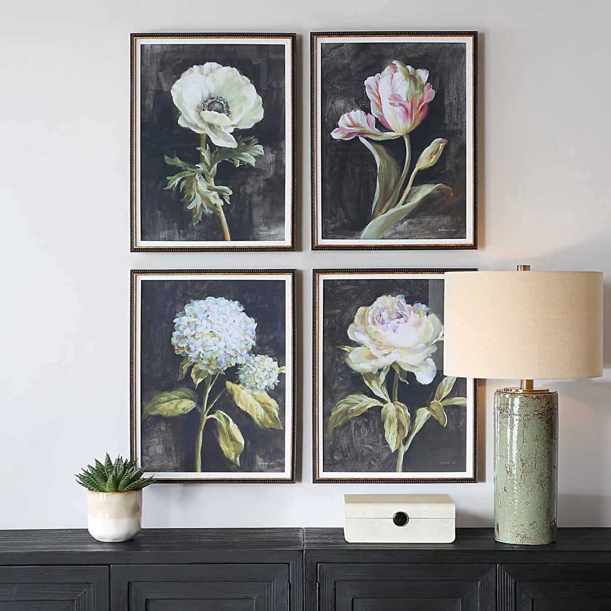 Botanical Framed Prints, Set of 4