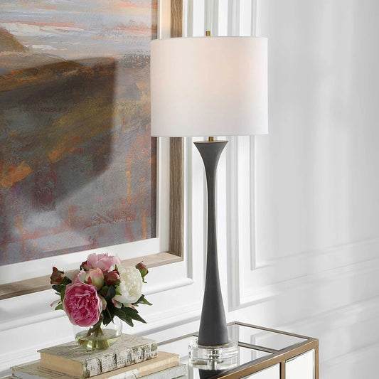Black Stone Buffet Lamp