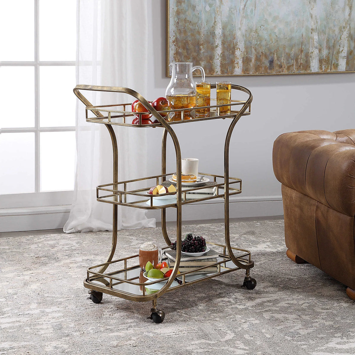 Gold Serving Cart