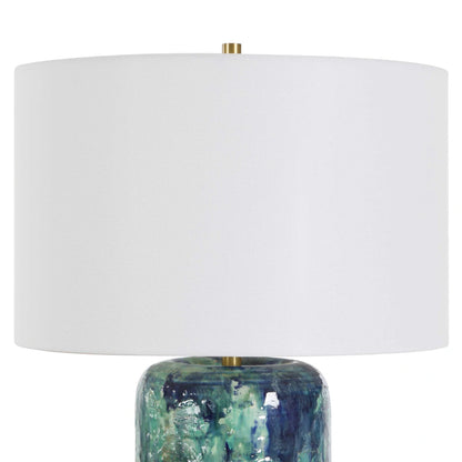 Blue & Green Drip Glaze Table Lamp