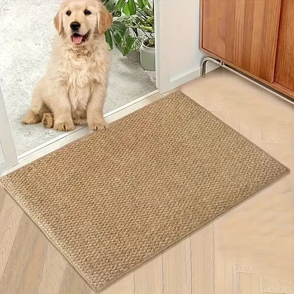 Absorbent Non-Slip Kitchen Floor Mat in Camel | Knotted Pile with Grip Backing | Three Sizes for Kitchen, Entryway & Laundry