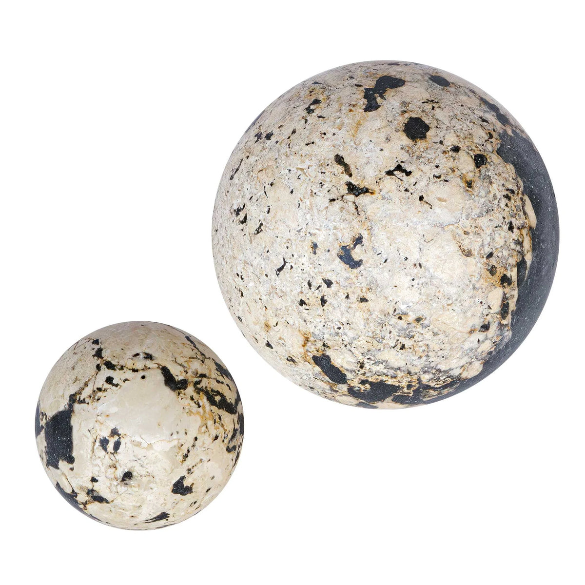 Coral Stone Spheres, Set of 2