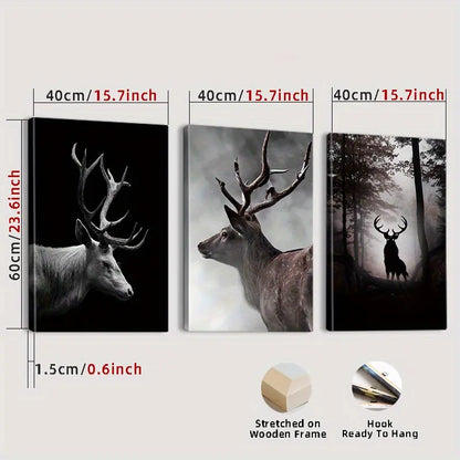 3-Piece Framed Wooden Canvas Set
