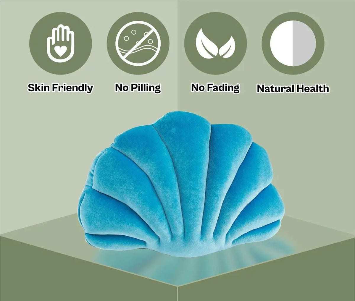 Soft Velvet Blue Seashell Decorative Pillow