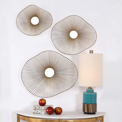 Gold Metal Wall Art Set of 3