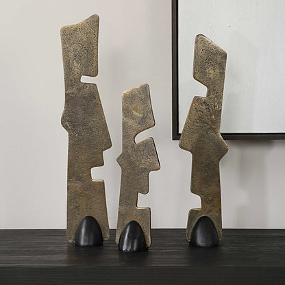 Bronze Geometric Sculptures, Set of 3