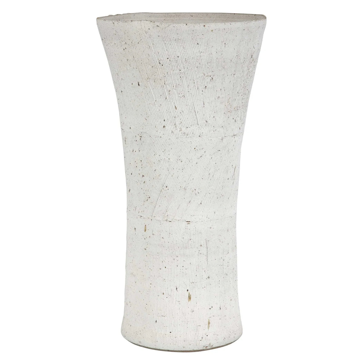 Etched White Ceramic Vase