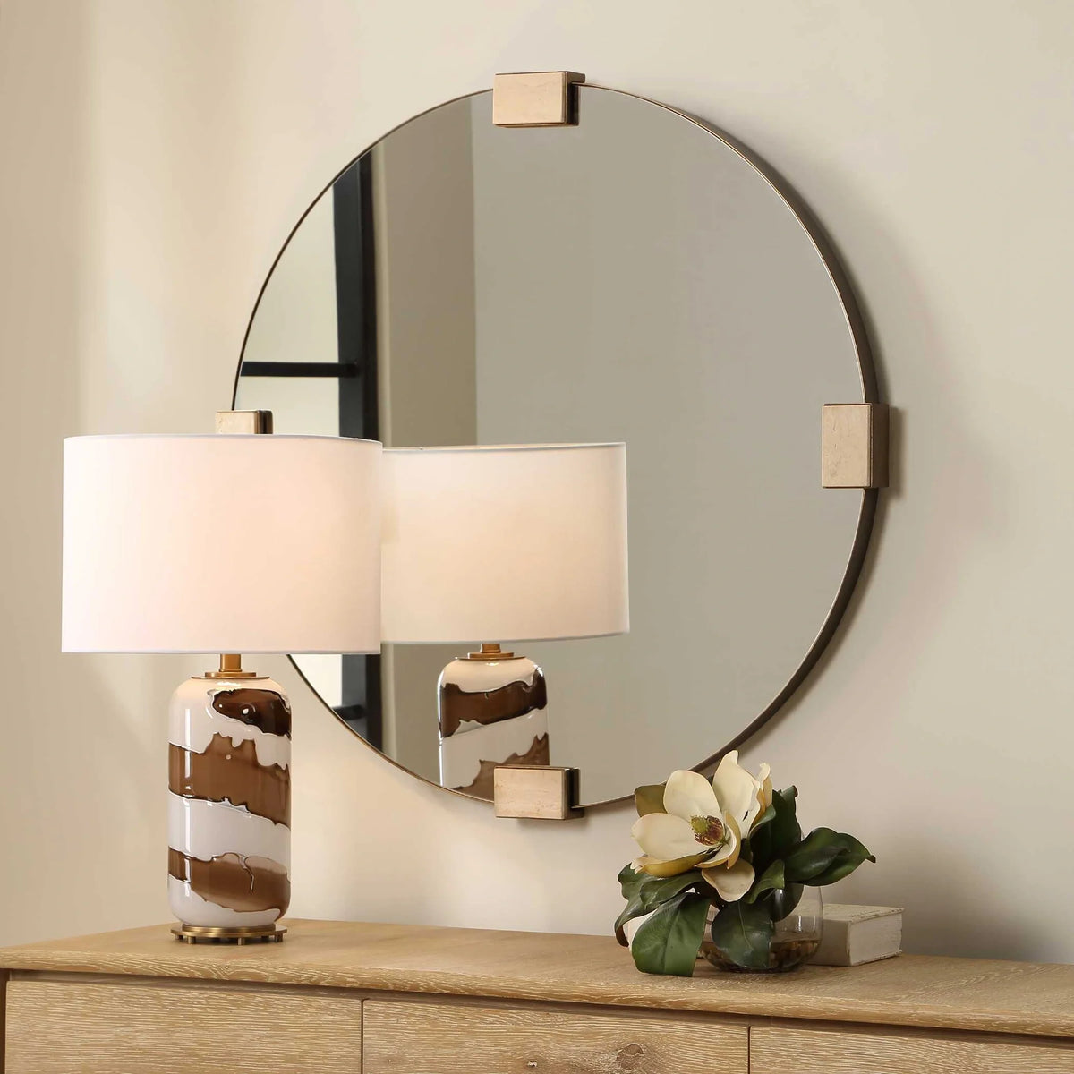 Travertine Oval Mirror
