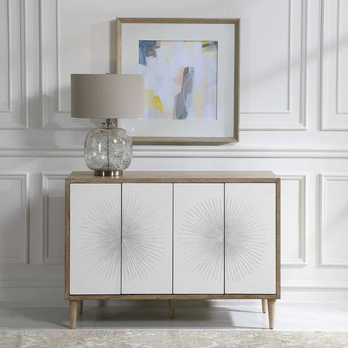 4 Door White Cabinet