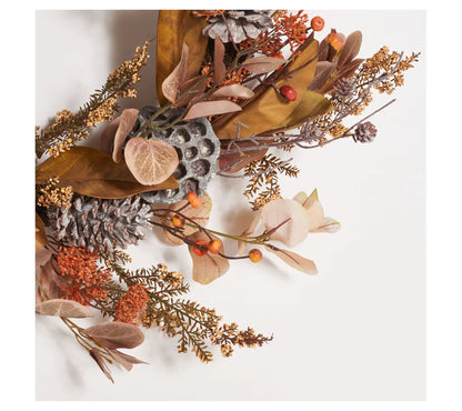 Safavieh Faux 32" Eucalyptus & Lotus Wreath Wit H Pine Cones