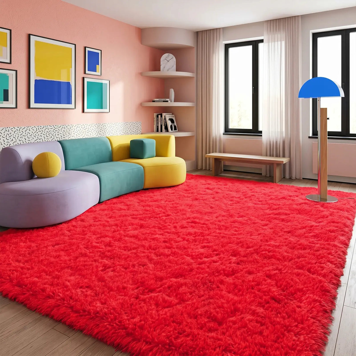 Indulge in Luxury: Black Soft Fluffy Shag Area Rug - Non-Slip, Anti-Fade, Perfect for Living Room & Bedroom Decor