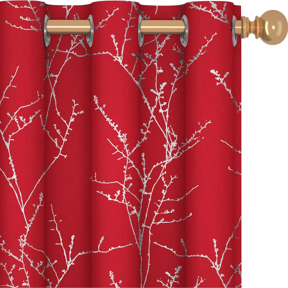 Deconovo's Red Snowflake Blackout Curtain Set – 2 Thermal Insulated Drapes for a Holiday Ambiance in Bedroom & Living Room