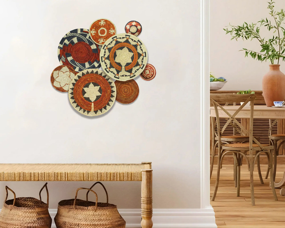 Boho Wall Basket Set of 8