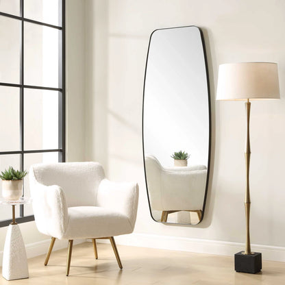 Curved Black Dressing Mirror
