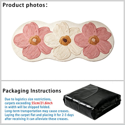 Floral Runner Rug | Thick Non-Slip Painterly Floral Mat for Hallway, Kitchen & Bedroom | 8 Colourways, 3 Lengths