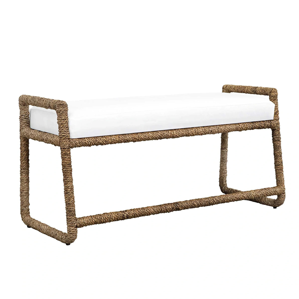 White Fabric Bench