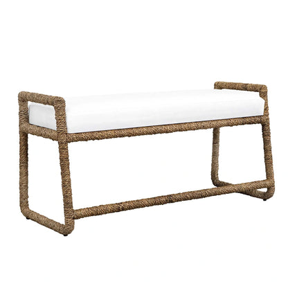 White Fabric Bench