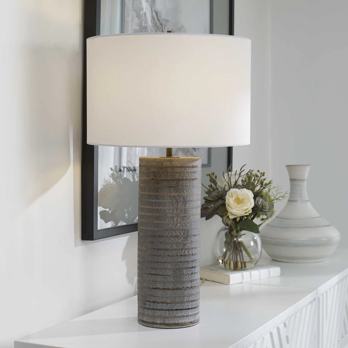 Gray Table Lamp