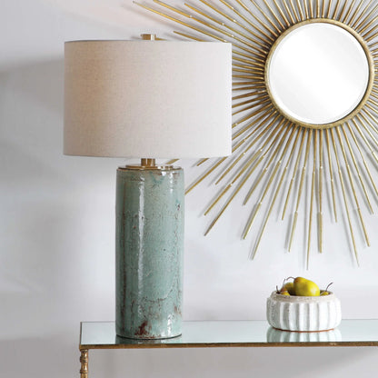 Crackled Aqua Table Lamp