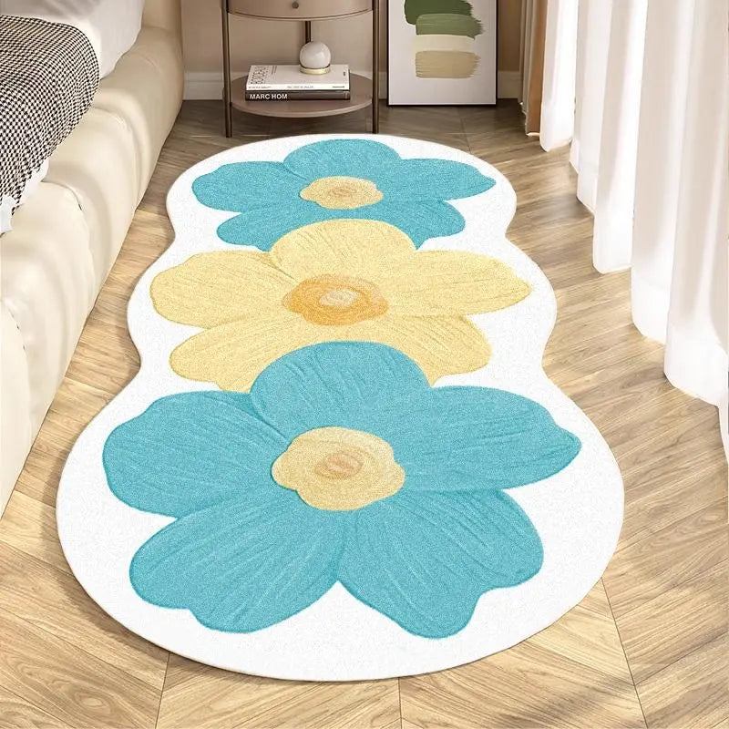 Floral Runner Rug | Thick Non-Slip Painterly Floral Mat for Hallway, Kitchen & Bedroom | 8 Colourways, 3 Lengths