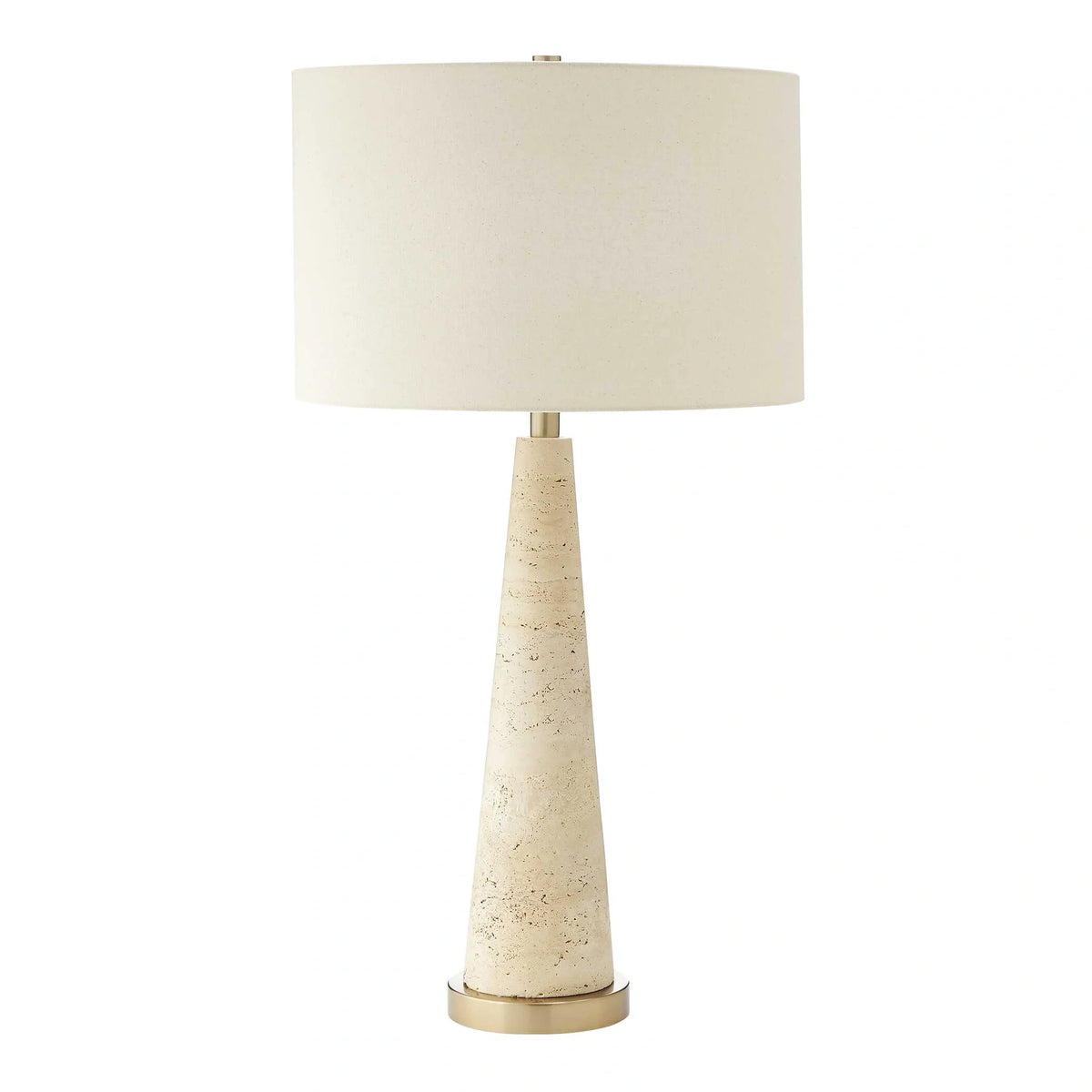 Travertine Column Table Lamp