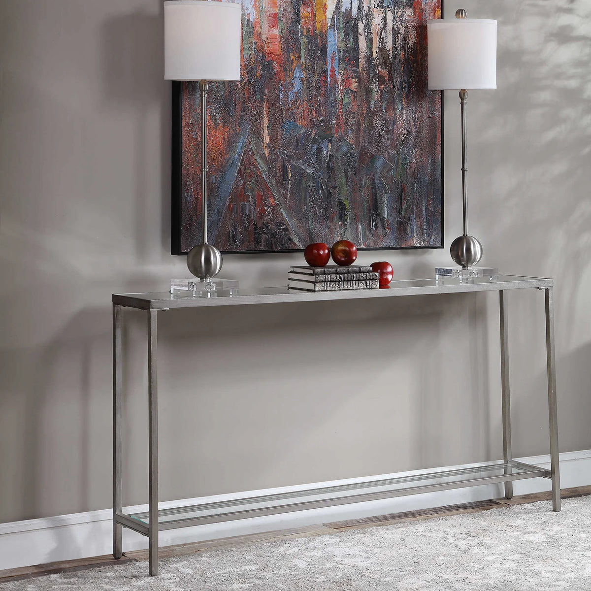 Mirrored Glass Console Table