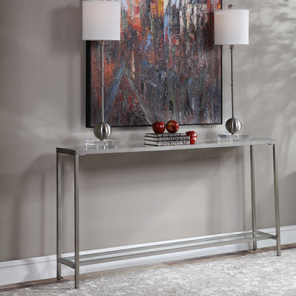 Mirrored Glass Console Table
