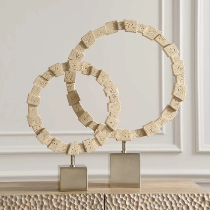 Stone Ring Sculptures, Set of 2