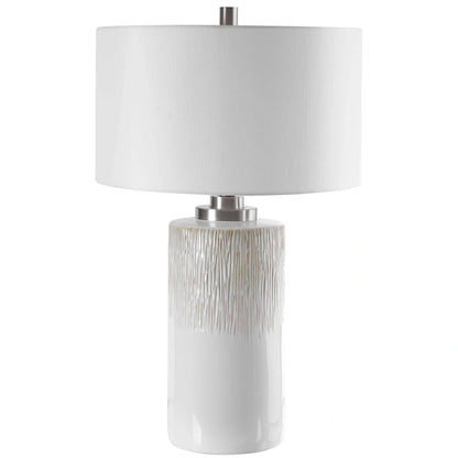 Aged White Ceramic Table Lamp
