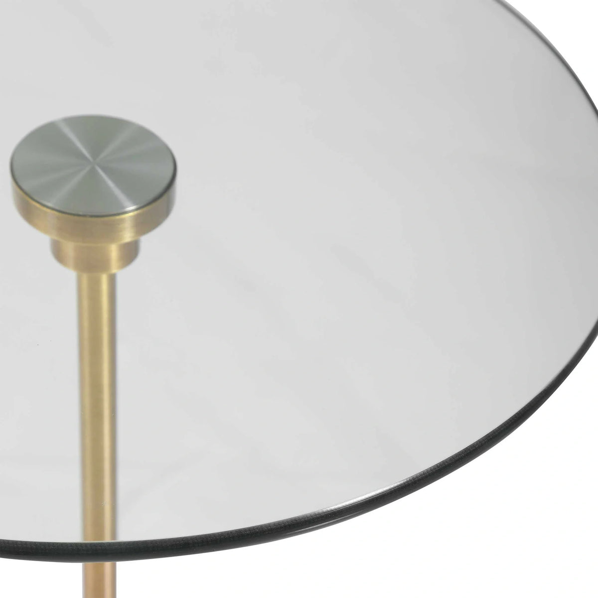 Round Brass & Marble Accent Table
