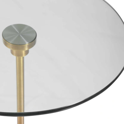 Round Brass & Marble Accent Table