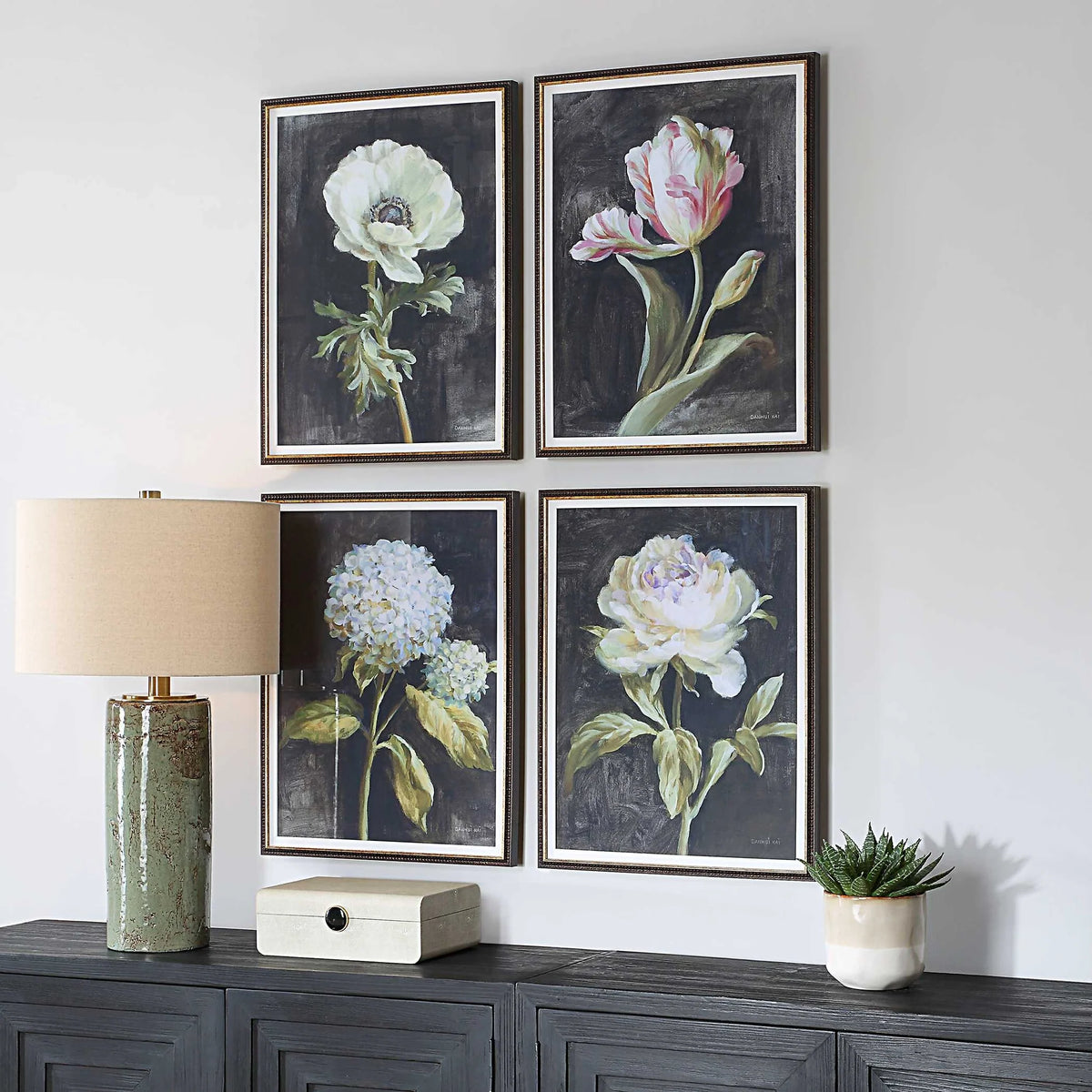 Botanical Framed Prints, Set of 4