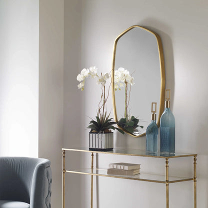 Antiqued Gold Mirror