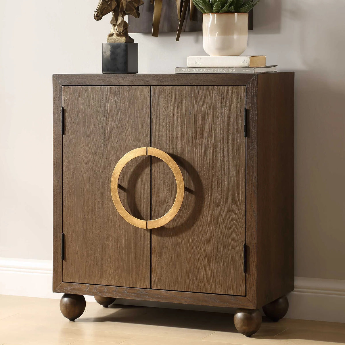 2 Door Oak Wood Cabinet
