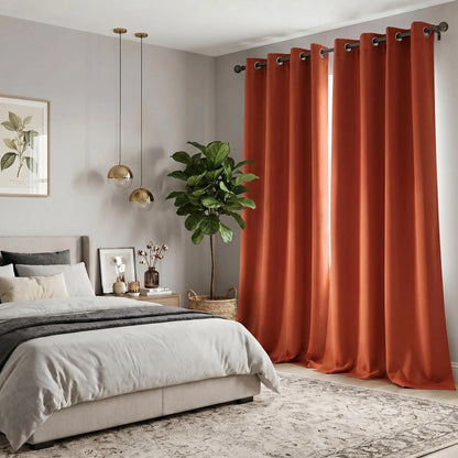 Luxurious 2-Panel 52"x84" Grommet Blackout Curtains - Thermal Insulated, Noise Reducing Drapes for Ultimate Comfort in Your Bedroom or Living Room