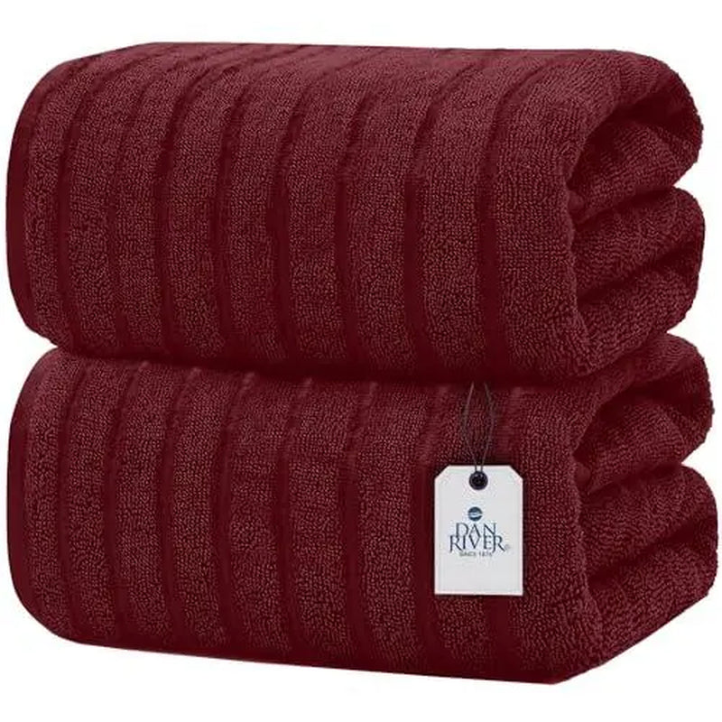 Indulge in Luxury: DAN RIVER Unisex 2-Pack Jumbo Organic Cotton Bath Sheets - 35×70 in Thick, Fast-Drying, Spa-Quality Towels