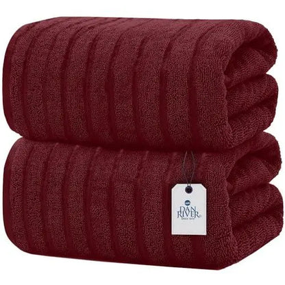 Indulge in Luxury: DAN RIVER Unisex 2-Pack Jumbo Organic Cotton Bath Sheets - 35×70 in Thick, Fast-Drying, Spa-Quality Towels