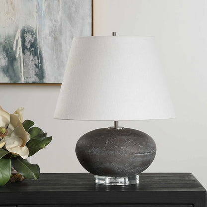 Gray Stone Table Lamp