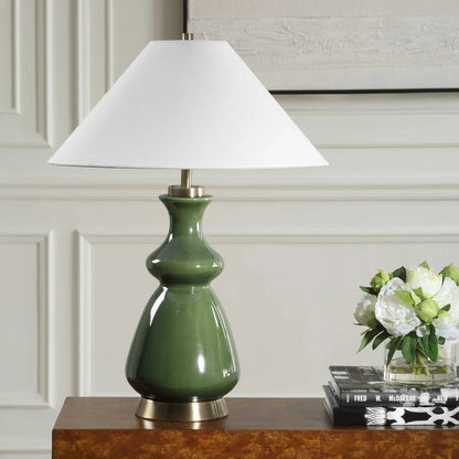 Moss Green Ceramic Table Lamp