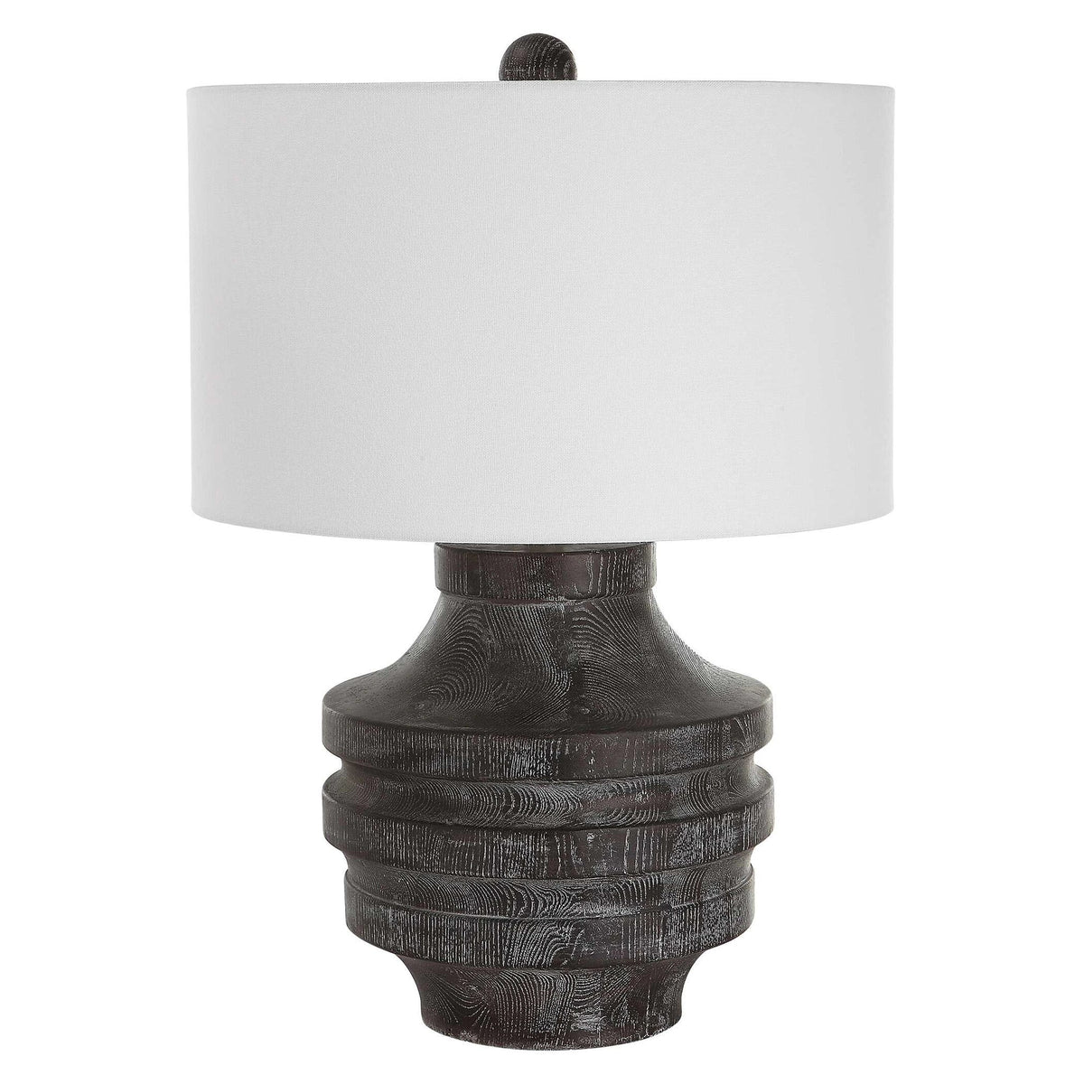 Carved Wood Table Lamp
