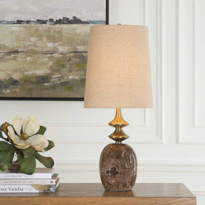 Brown Marble Buffet Lamp