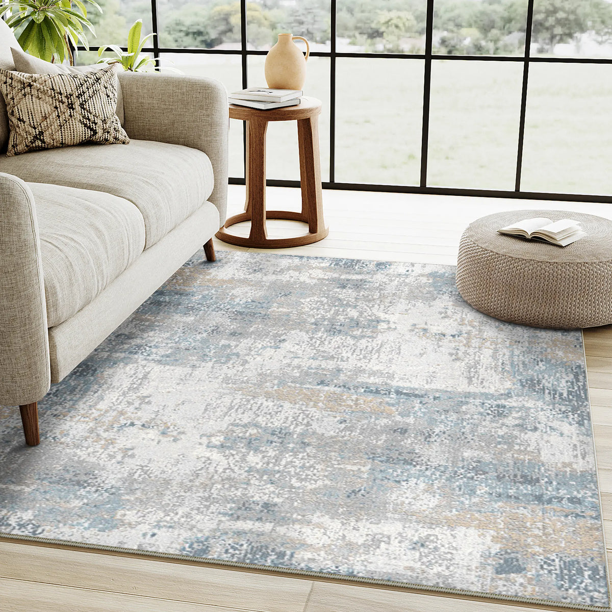 Purecozy Machine Washable Area Rug | Power Loomed Low Pile with Non-Slip Tpr Backing | 7 Colourways, Sizes 2×3 to 9×12
