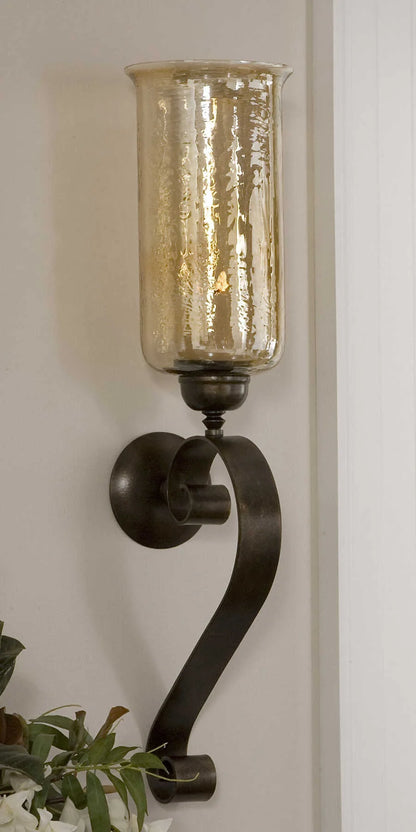 Bronze Candle Wall Sconce