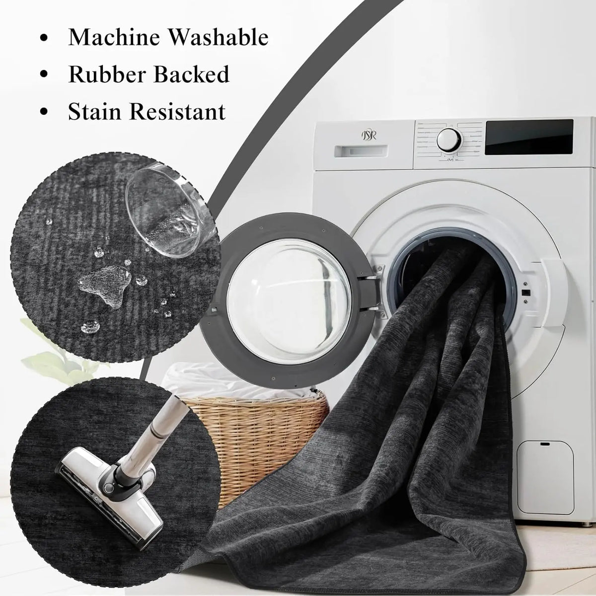 Shilucheng Ultra-Thin Washable Area Rug | 0.7mm Low Profile, Non-Slip Stain-Resistant | Vintage Boho Pattern