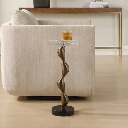 Sculptural Bronze Drink Table